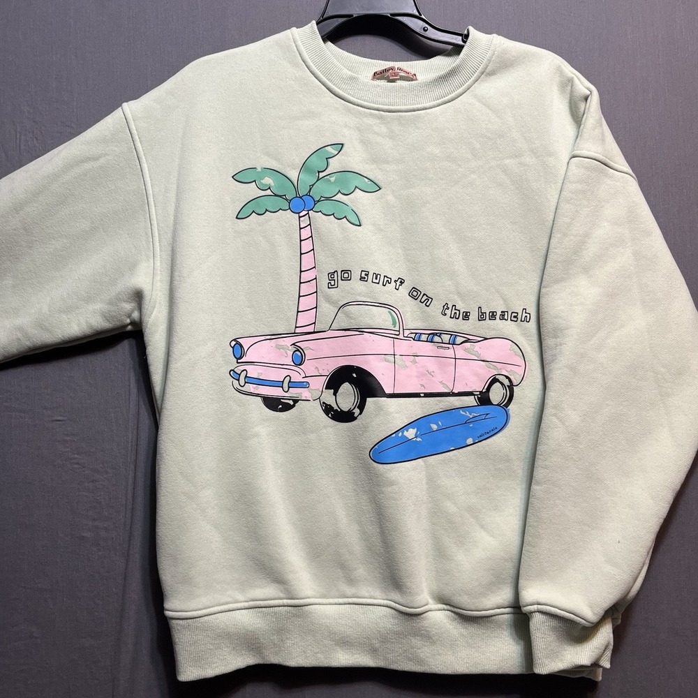 Bailey Rose Sweatshirt Womens Small go surf on the beach print